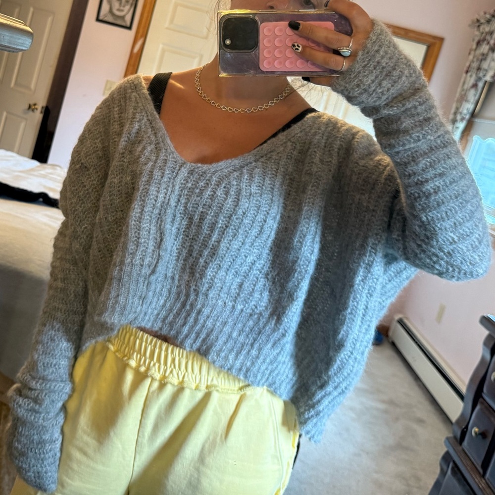 Free People Oversized Cropped Sweater